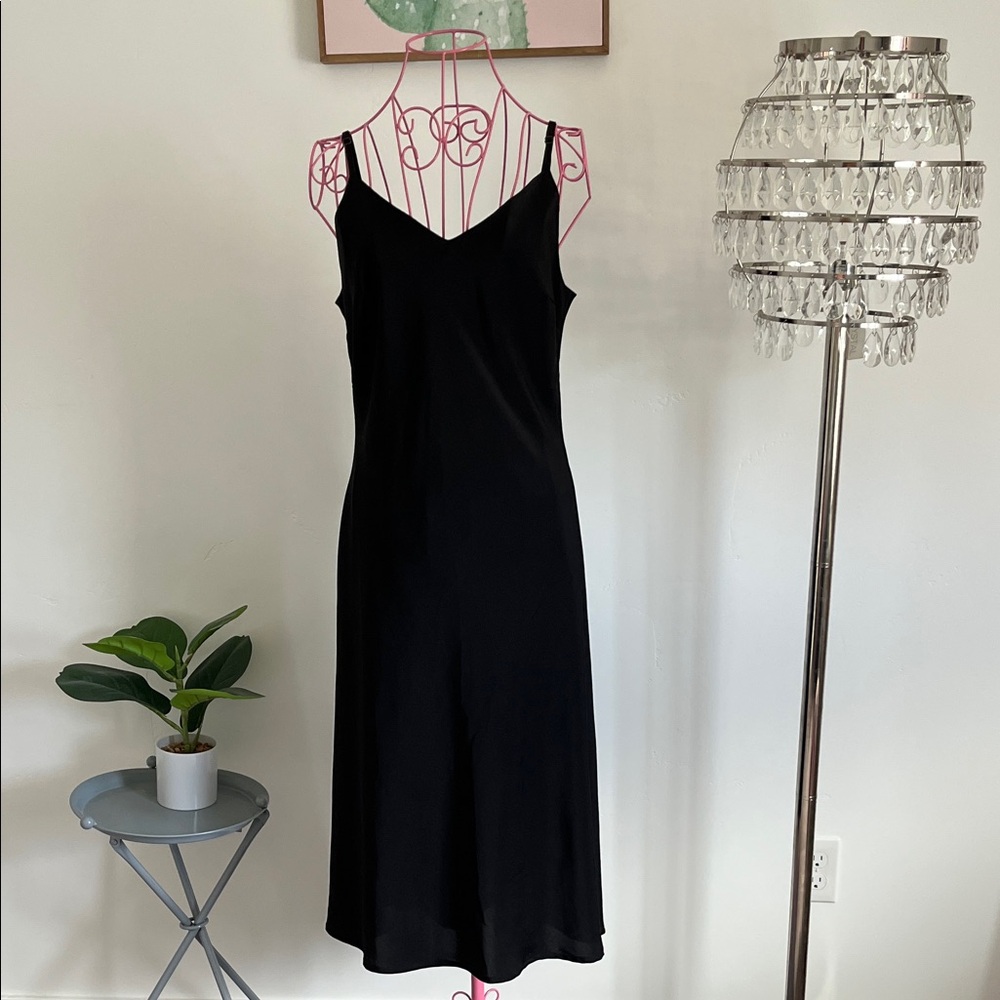 bohme Black Midi Slip Dress